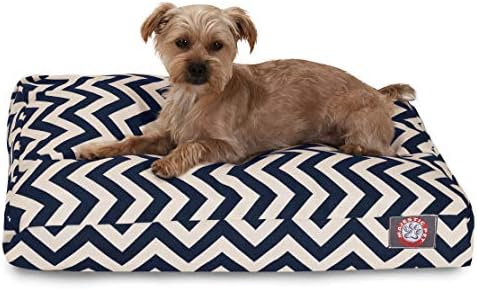 Majestic Pet Rectangular Dog Bed, Small, 27x20x4 in, Washable, Navy Blue