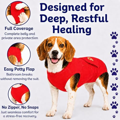 Surgi Snuggly Dog Surgery Recovery Suit, Cone Alternative, Spay/Neuter MS