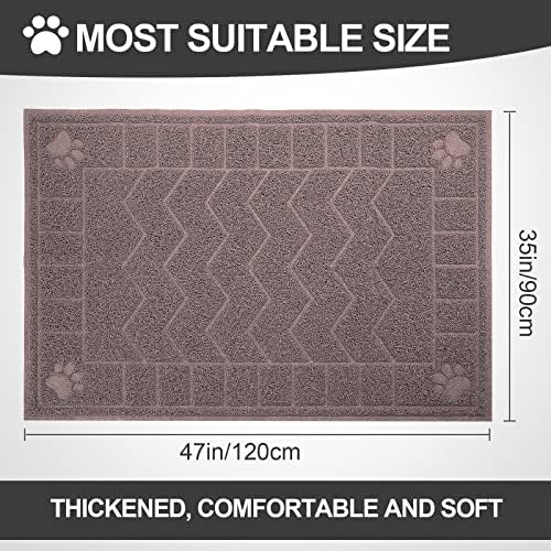 Cat Litter Box Mat, 47" x 35" Large Waterproof Litter Trapping Mat