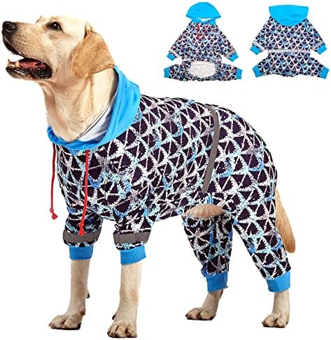 LovinPet Large Dog Bodysuits, Brown Shark Print, M