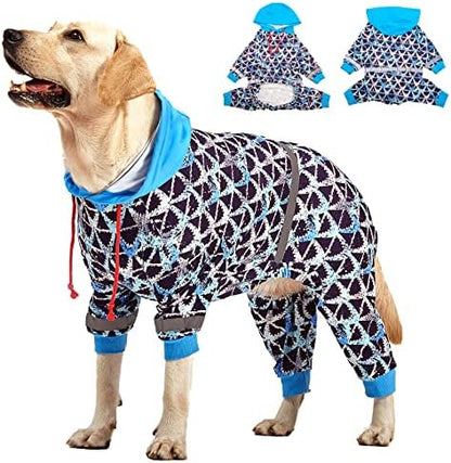 LovinPet Large Dog Bodysuits, Brown Shark Print, M