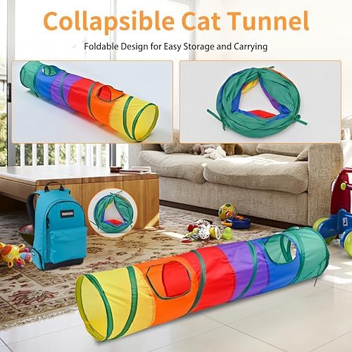 iCAGY 25 Pcs Cat Toys Set, Cat Tunnel Toy for Indoor Cats, Kittens