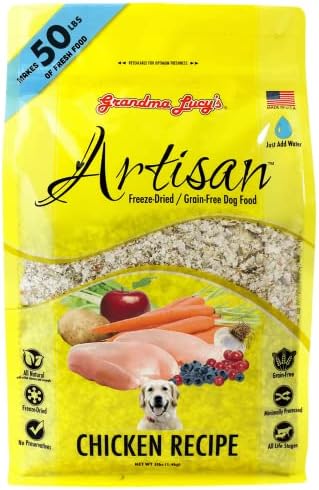 Grandma Lucy's Artisan Dog Food, Grain Free and Freeze-Dried - Artisan Chicken, 10Lb Bag