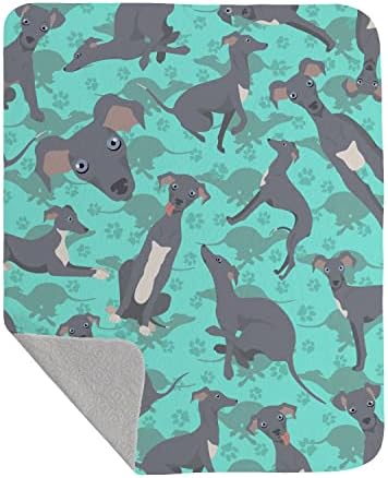 Caroline's Treasures MLM1044LQB Italian Greyhound Quilted Blanket 50x60 Artwork Pattern Quilted Throw Blanket for Bed, Couch, Sofa, Soft and Lightweight