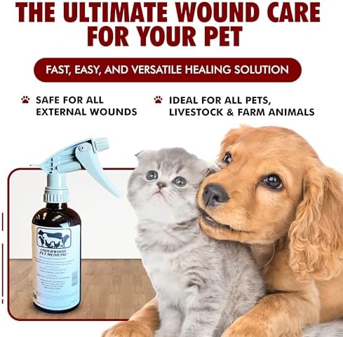 Pet Wound Care Spray with Trigger, Animal Wound Cleaner, 16 oz, No-Sting