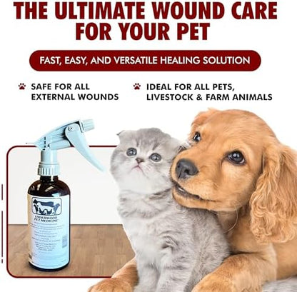 Pet Wound Care Spray with Trigger, Animal Wound Cleaner, 16 oz, No-Sting