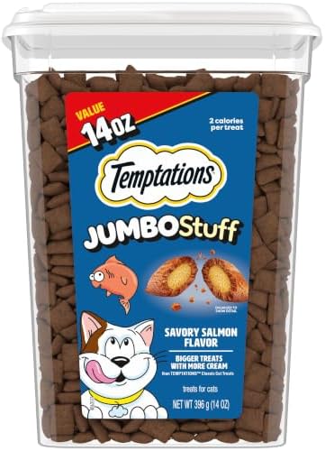 Temptations Jumbo Stuff Crunchy & Soft Cat Treats, Salmon, 14 oz