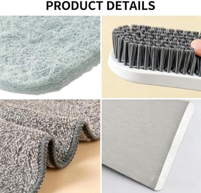 Bearded Dragon Tank Cleaning Kit, Reptile Enclosure Cleaning Set with Mini Dustpan, Brush, Scraper & Cleaning Cloth, Small Reptile Cleaning Accessories for Lizard, Gecko, Hedgehog Glass Terrarium