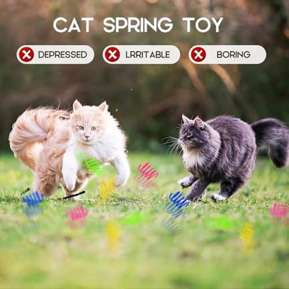 Kerros 60 Pack Plastic Cat Springs Toys for Indoor Cats,4 Colors