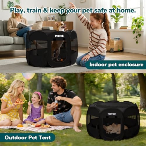 Dog Cat Small Animal Puppy Playpen Crate, Small, Whole Black