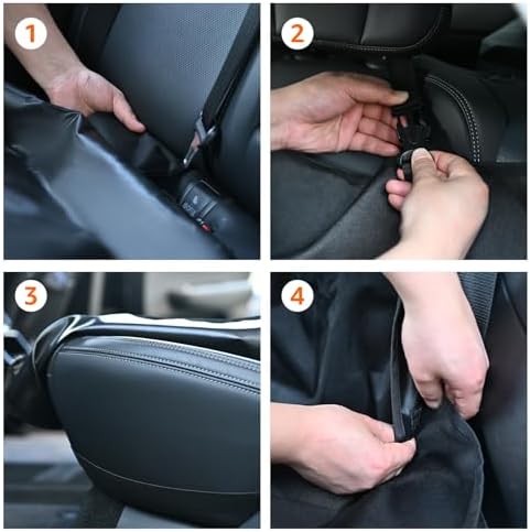 Amazon Basics Waterproof Dog Car Seat Cover, Scratch Proof Protector for Pet, Car Back Bench, 56 x 47 inch, Black