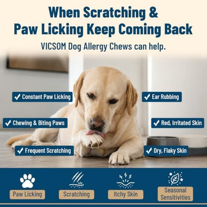 Dog Allergy Chews with Probiotics for Dogs, Dog Itching Skin Relief, 200 Ct