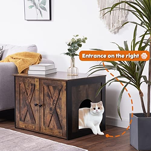 Dwanton Cat Litter Box Enclosure, Hidden Litter Box Furniture, 27.6 Inches