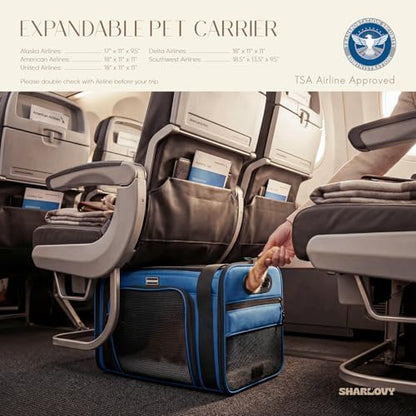 Top-Side Expandable Pet Carrier, Treat Window,18x11x11 Airline Approved