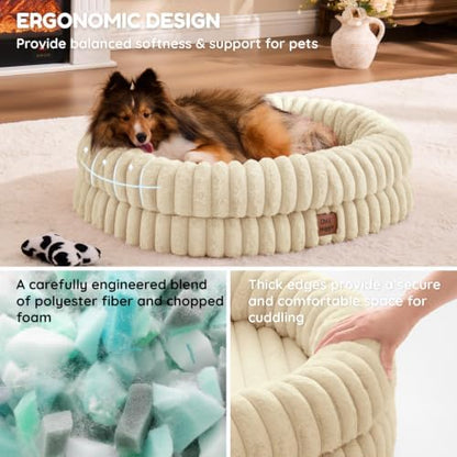 ChiXnuggle Orthopedic Dog Bed, Washable Cover, Faux Fur Bolster Pet Couch