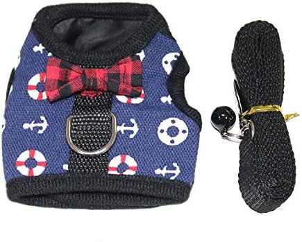 Rypet Ferret Harness and Leash - Soft Mesh Small Pet Harness with Safe Bell, No Pull Comfort Padded Vest for Guinea Pig, Hamster, Rats and Similar Small Animals