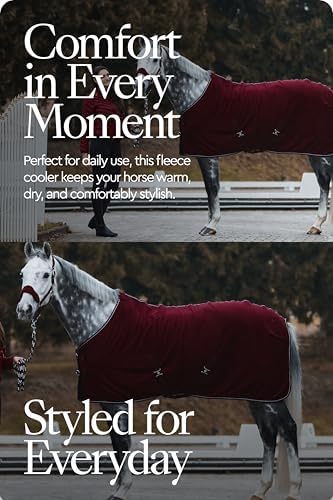 HORZE Kiel Horse Blankets for Real Horses, Fleece Horse Cooler Sheet