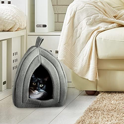 Cat House - Indoor Bed with Removable Foam Cushion - Pet Tent for Puppies, Rabbits, Guinea Pigs, Hedgehogs, and Other Small Animals by PETMAKER (Pack of 2)