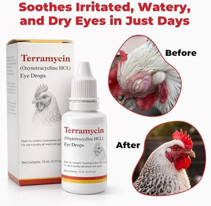 Chickens Eye Care Drops for Chickens, Ducks & Birds – Improve the Eye Health – Improve Egg Quality – Supports Clear Vision & Healthy Eyes – 15 mL (0.5 fl oz)