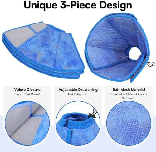 Queenmore Soft Dog Cone Collar, Adjustable Comfy Dog Cone After Surgery