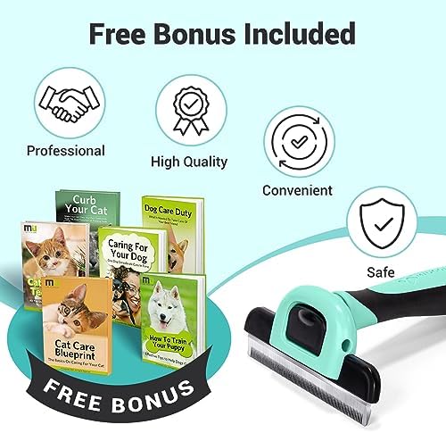 MIU COLOR Pet Grooming Brush, Deshedding Tool for Dogs & Cats, Spring Green