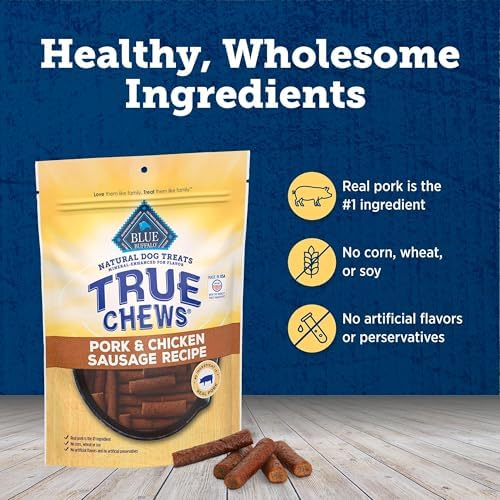 Blue Buffalo True Chews Pork & Chicken Sausage Dog Treats, 14 oz