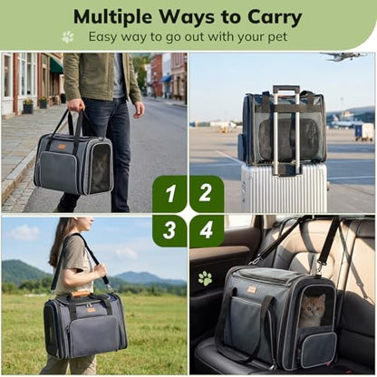 Morpilot Top and Side Expandable Cat Carrier for Pets up to 20lbs