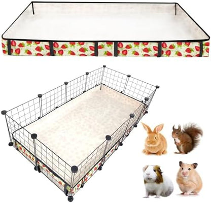 Guinea Pig Cage Liner，Washable Waterproof Oxford Cloth Cage Liners for Small Animals,Hamster Chinchilla Hedgehog Rabbit and Other Small Animals Not Include Cage(28x56 inches)