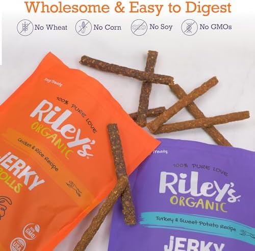 Riley's Turkey & Sweet Potato Jerky Dog Treats - High Protein Snack - 10oz