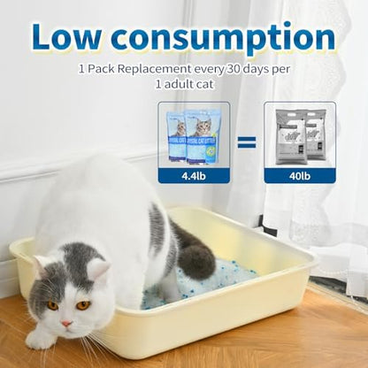 Made4Pets Cat Litter Crystals,Non Clumping Litter 17.2 lbs(4 x 4.3lb Packs)