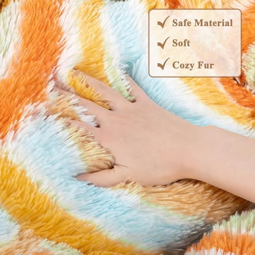 Calming Soft Round Dog & Cat Bed, Donut Cuddler Warming Cozy Fluffy Plush Cushion Beds for Small Medium Sized Dog and Cat