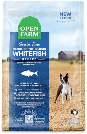 Open Farm Grain Free Dry Dog Food, Wild Caught Whitefish Kibble, 4lb Bag