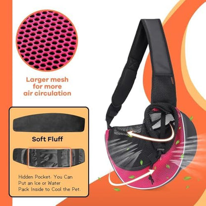 YUDODO Pet Sling Carrier for 2-5 lbs Small Dogs Cat Puppy Crossbody Carrier