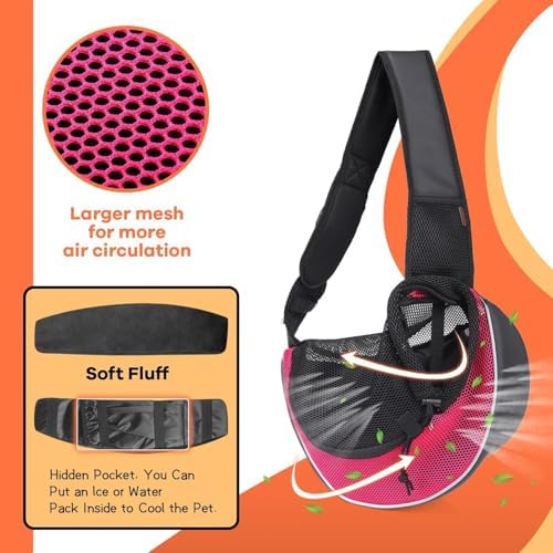YUDODO Pet Sling Carrier for 5-9 lbs Small Dogs Cat Puppy Crossbody Carrier