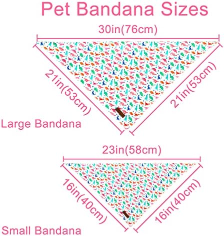 Dinosaur Dog Bandana, Comfortable Cotton Triangle Bid Scarf for Puppy Small Dogs or Cats, Washable Pet Kerchief for Boy Girl Dogs, Colorful Dinosaur Cute Bandana Dog