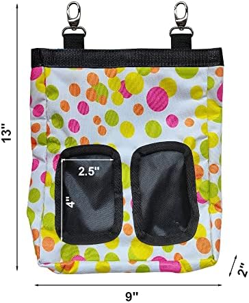 RIOUSSI Guinea Pig Hay Feeder, Hanging Rabbit Hay Feeder Bag. Colorful Dots