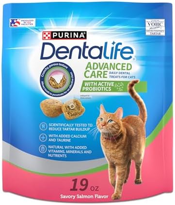 Dentalife Purina Made in USA Facilities Cat Dental Treats, Savory Salmon Flavor - 19 Ounce (Pack of 1)