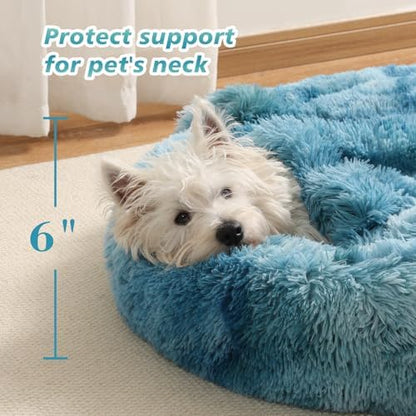 Hooded Blanket Donut Cave Bed for Small Medium Dogs and Cats