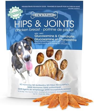 Chewmasters Hip & Joint Chicken Dog Treats 350g Chewy Training Bites 6 Pack