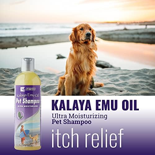 Kenic Premium Emu Oil Anti-Itch Dog & Cat Shampoo – Deep Moisture,Instant Relief for Dry, Irritated Skin, Natural Healing & Soothing Formula, Made in USA