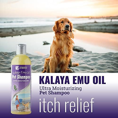 Kenic Premium Emu Oil Anti-Itch Dog & Cat Shampoo – Deep Moisture,Instant Relief for Dry, Irritated Skin, Natural Healing & Soothing Formula, Made in USA