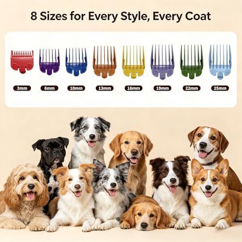 Dog Cordless Grooming Kit Low Noise for Heavy Thick Hair&Coats