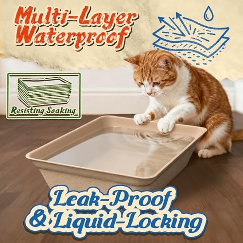 8-Pack Disposable Cat Litter Boxes: Leak-Proof & Odor-Control Cat Trays