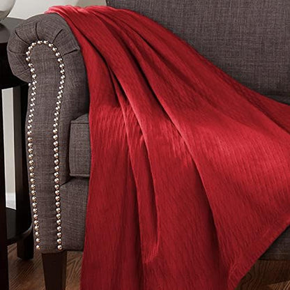 Superior Diamond Weave All-Season Cotton Blanket, Cover for Home, Couch, Bed, Soft, Warm Blankets, Boho Aesthetic, Comfy, Cozy, and Cute Covers, Decorative Bedding Essentials, Full/Queen, Burgundy