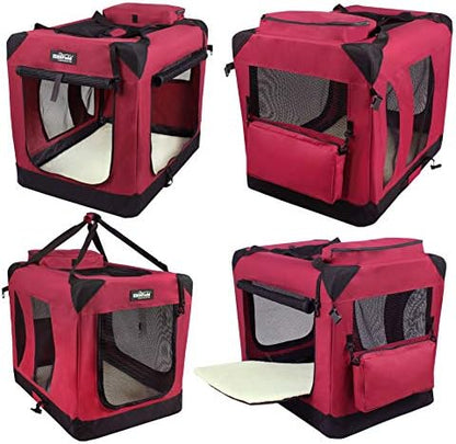 EliteField 3-Door Soft Dog Crate with Bed & Carrying Bag (2-Year Warranty)