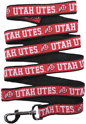 NCAA PET Leash, Large, Utah Utes, Shiny & Colorful Leash for Dogs & Cats Licensed by The NCAA