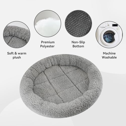 LESYPET Round Cat Bed, Soft Cat Donut Beds with Pillow Around, Machine Washable Pet Cushion for Kittens/Rabbits/Hamsters, Diameter 11.8"