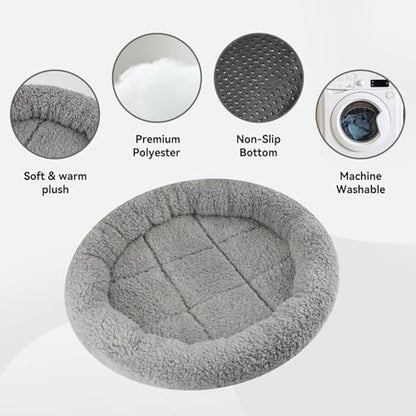 LESYPET Round Cat Bed, Soft Cat Donut Beds with Pillow Around, Machine Washable Pet Cushion for Kittens/Rabbits/Hamsters, Diameter 11.8"