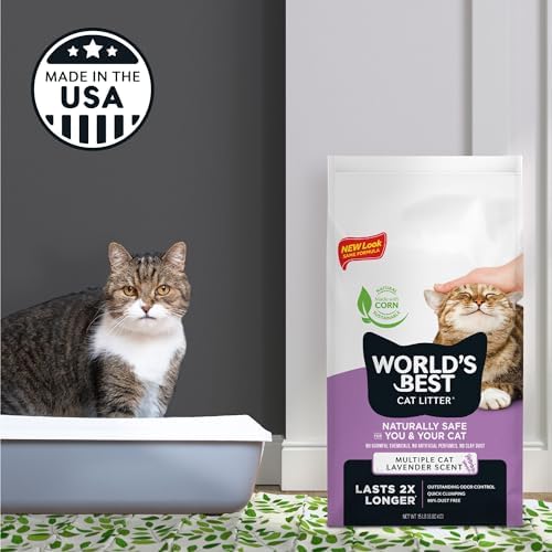 World's Best Cat Litter Lavender, Long-Lasting Odor Control, 15 lb Bag