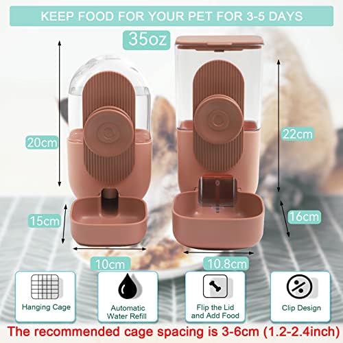 Rabbit Feeder, Bunny Water Bottle Dispenser, Pet Ferret Cage Food Bowl